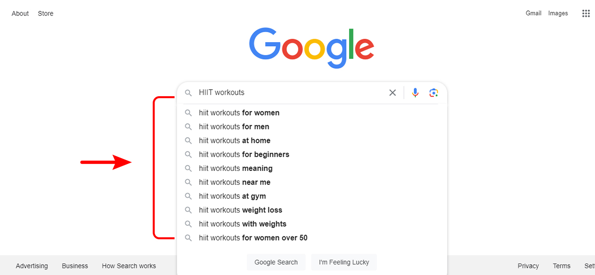 Use Google suggestion for keyword research